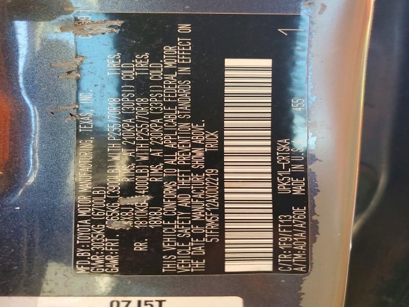 2010 Toyota Tundra Double cab SR5