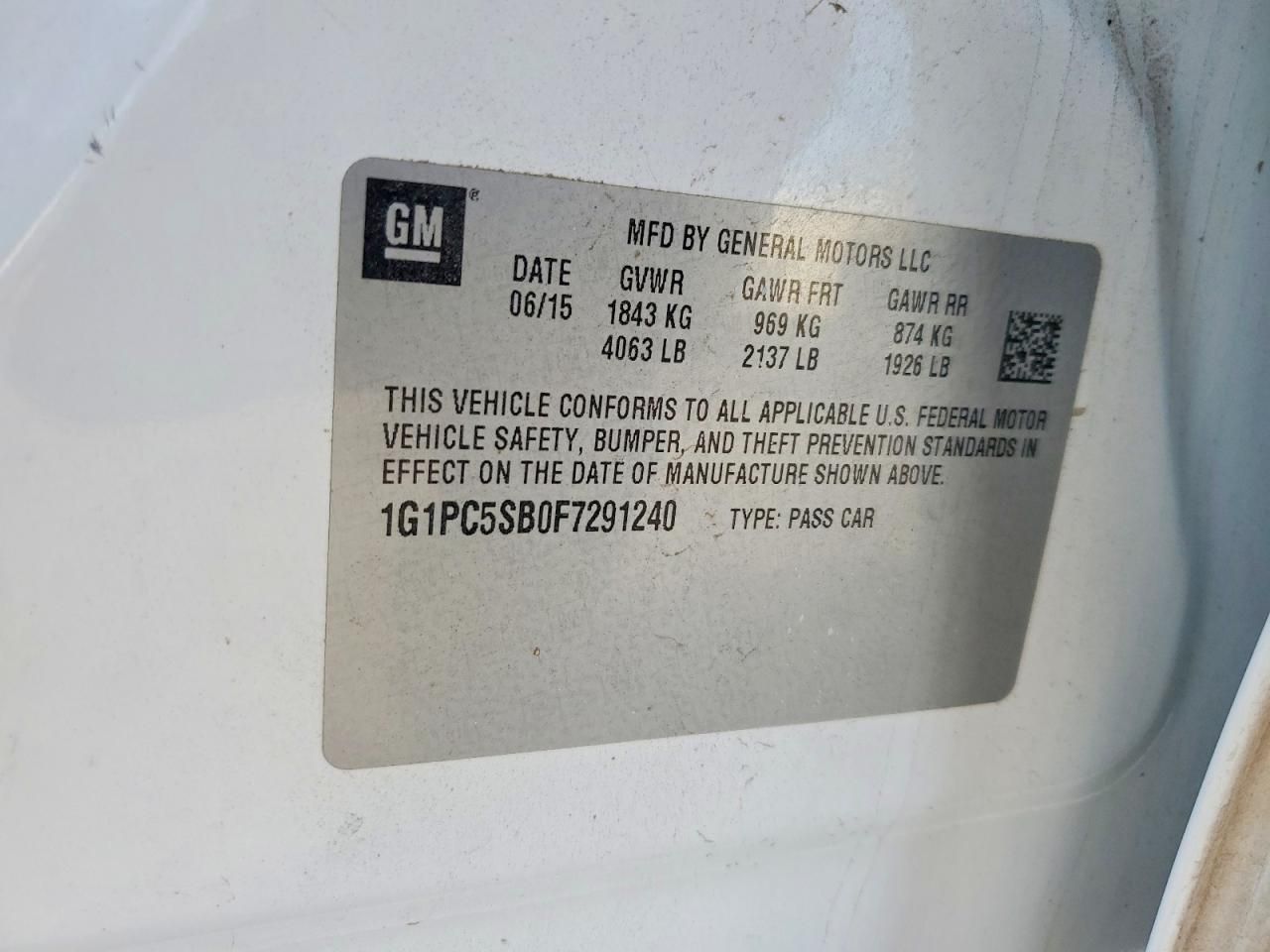 2015 Chevrolet Cruze lt