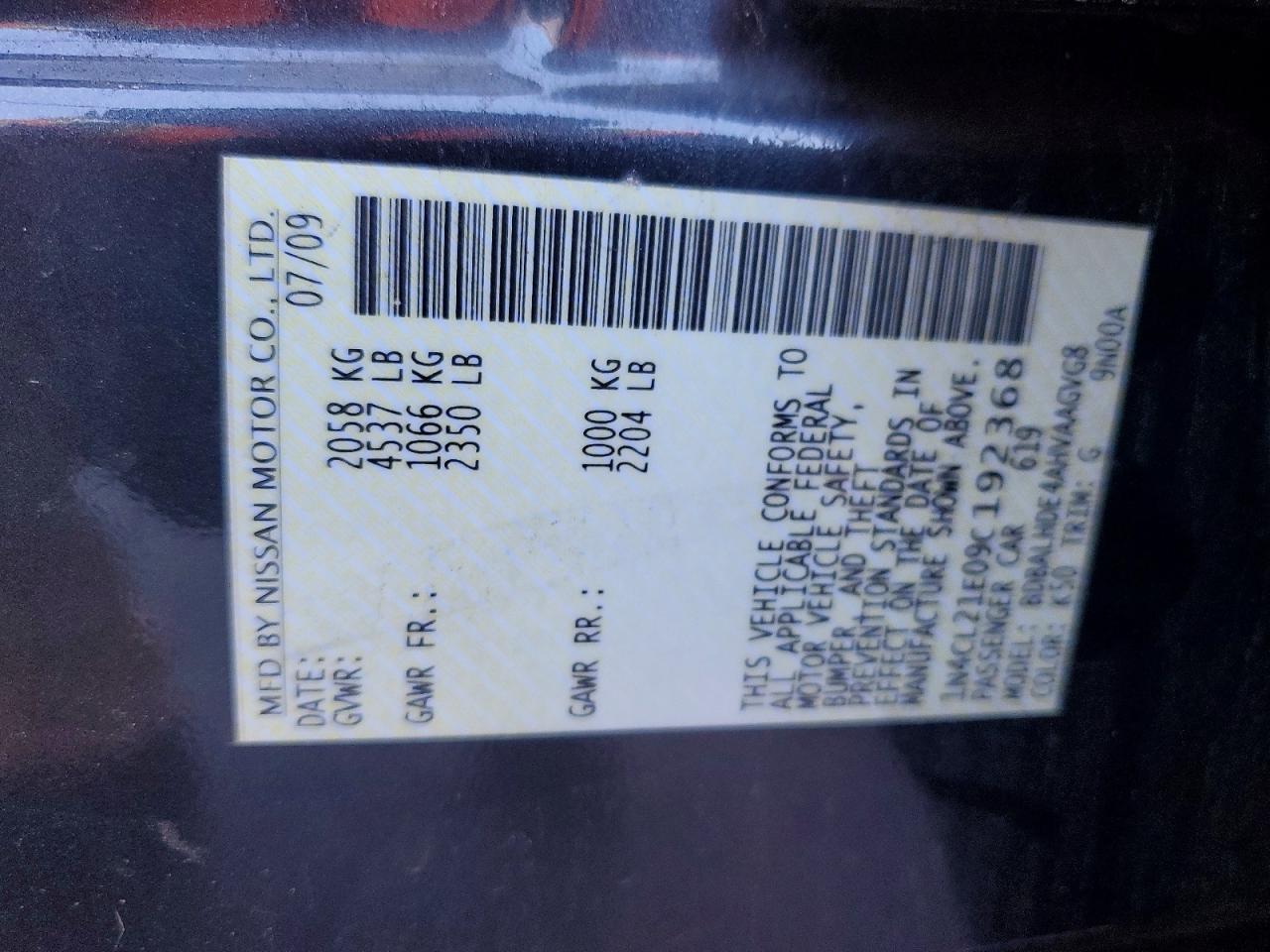 2009 Nissan Altima Hybrid Base