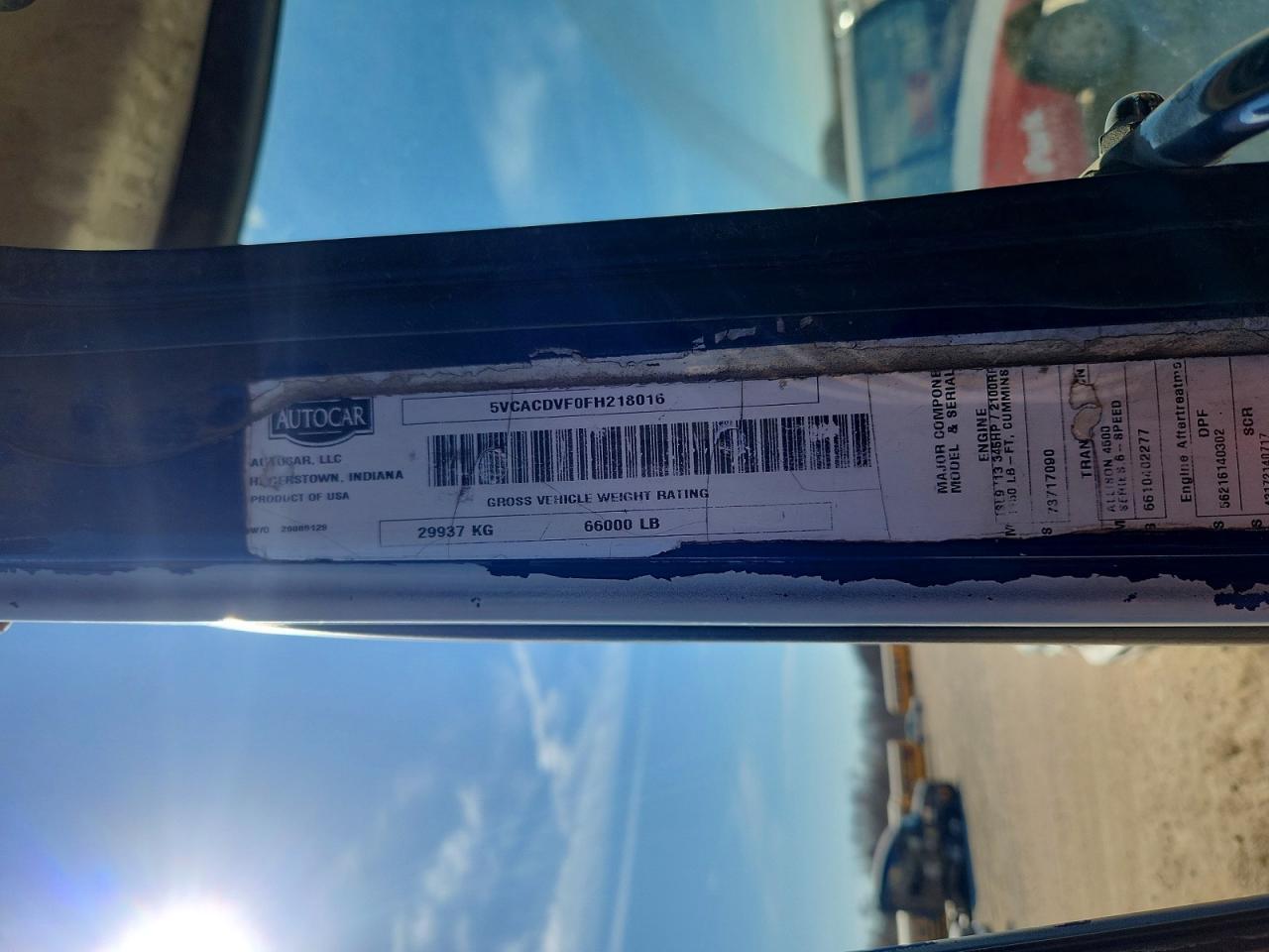 2015 Autocar Xpeditor W Refuse Truck