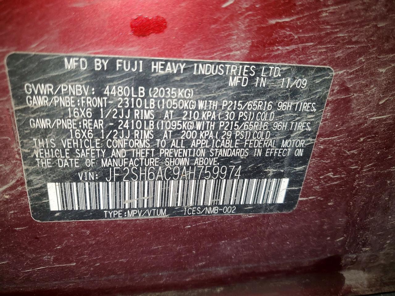 2010 Subaru Forester 2.5x