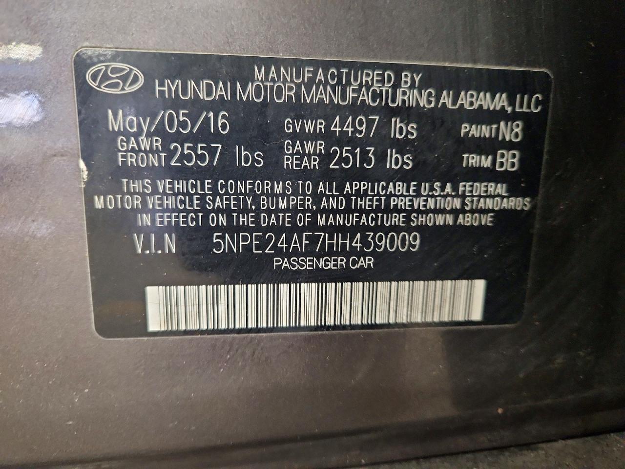 2017 Hyundai Sonata se