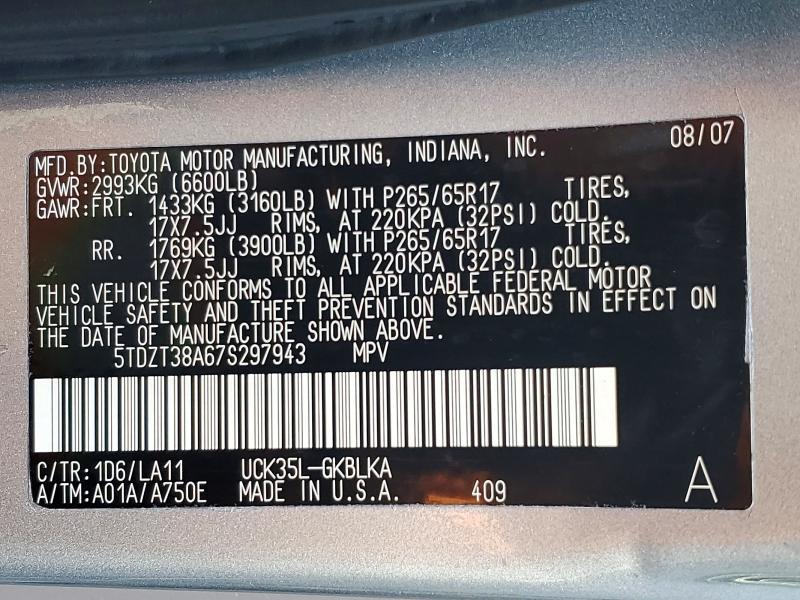2007 Toyota Sequoia Limited