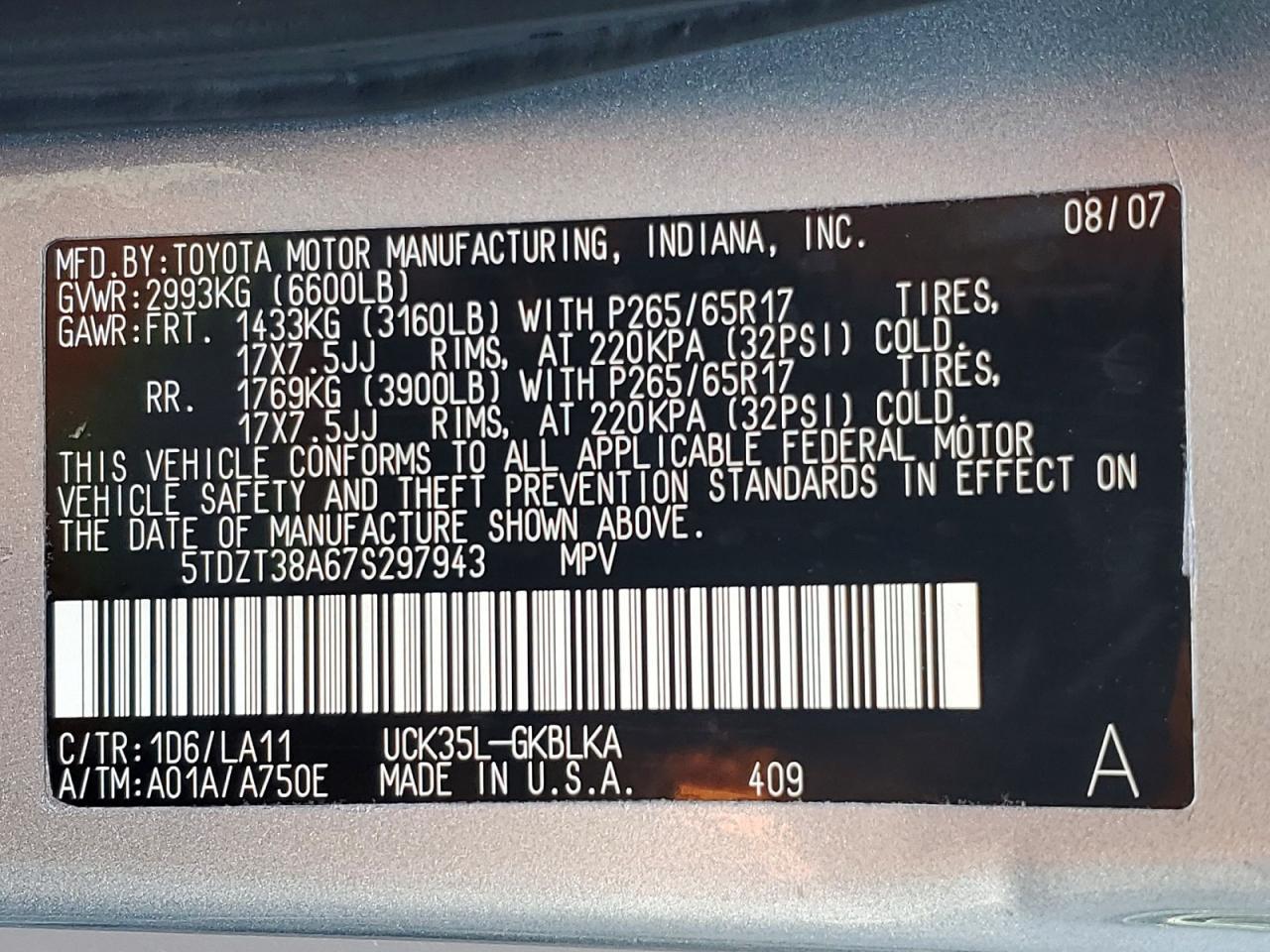 2007 Toyota Sequoia Limited
