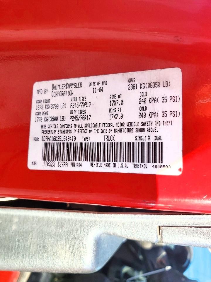 2005 Dodge RAM 1500 ST