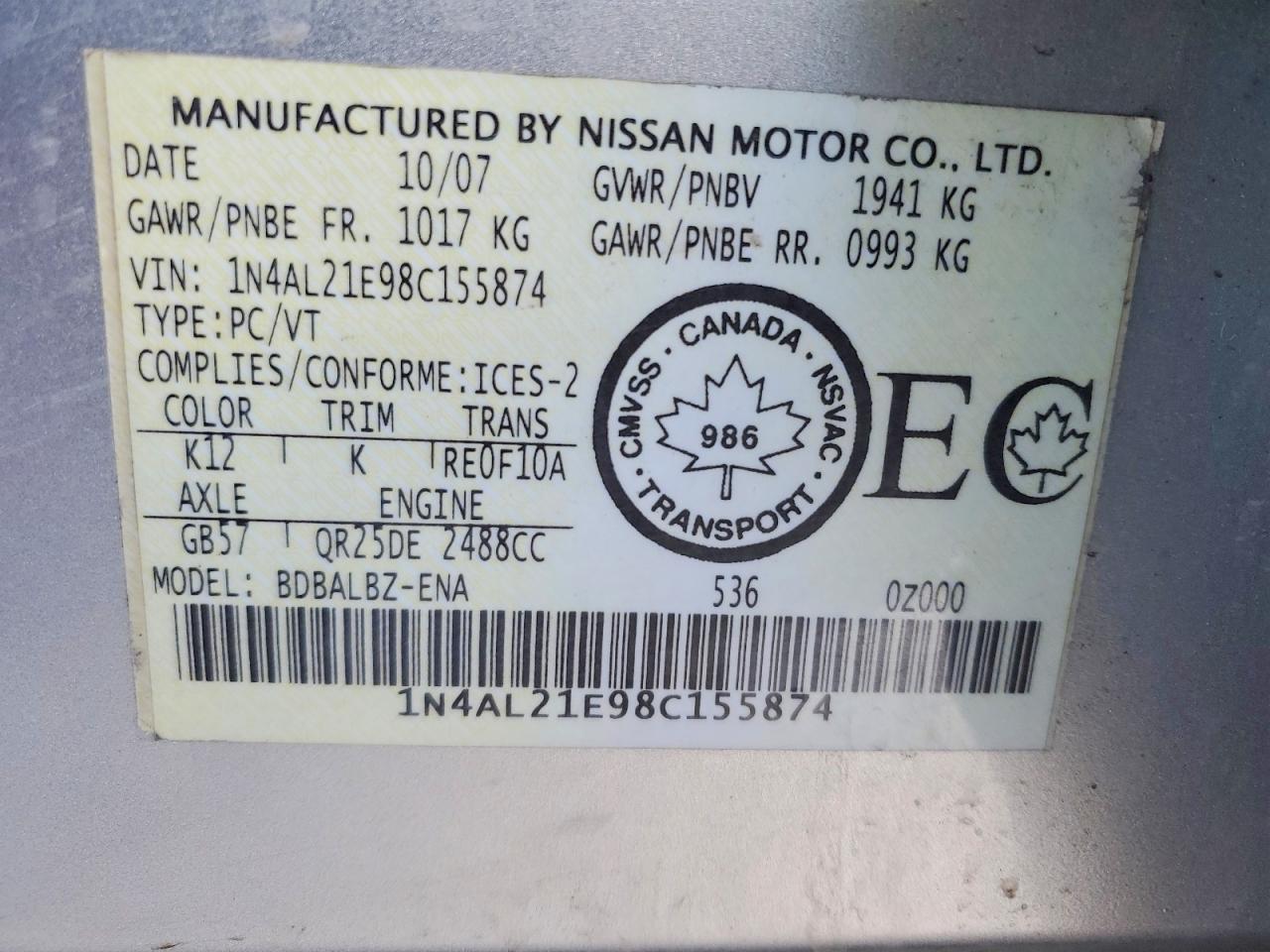 2008 Nissan Altima 2.5