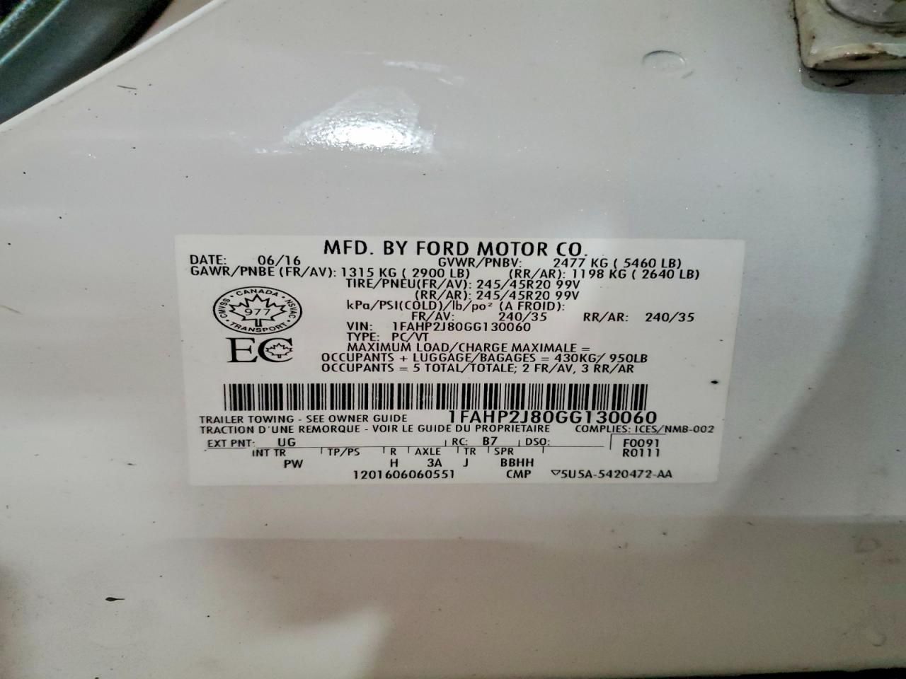 2016 Ford Taurus Limited