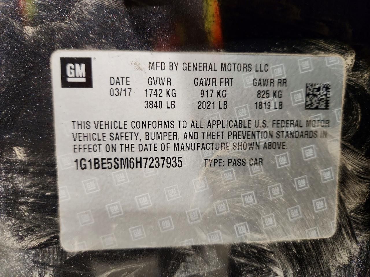 2017 Chevrolet Cruze lt