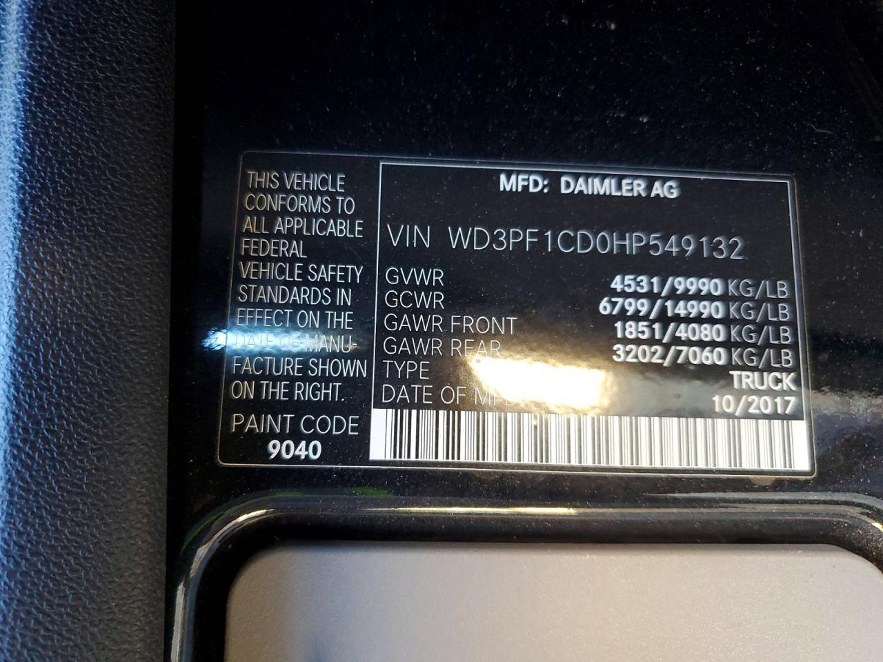 2017 Mercedes-Benz 2017 Benz Sprinter Cargo 3500