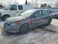 Salvage cars for sale from Copart Bowmanville, ON: 2012 Honda Civic lx