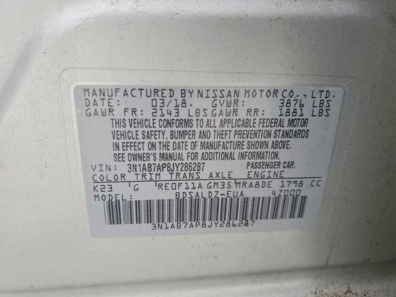 2018 Nissan Sentra s