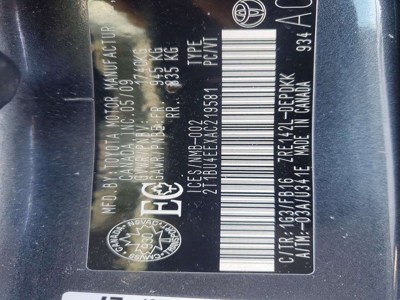 2010 Toyota Corolla Base