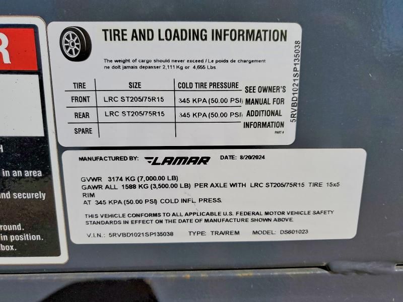 2025 Lamar DS601023 Dump Trailer