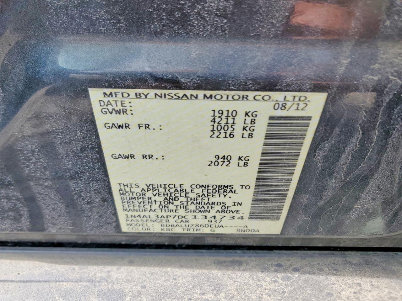 2013 Niss Altima 2.5 s