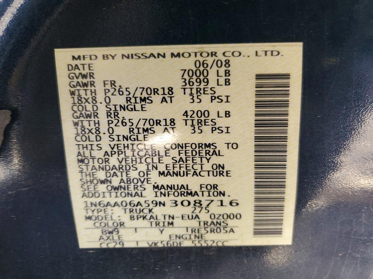 2009 Nissan Titan xe