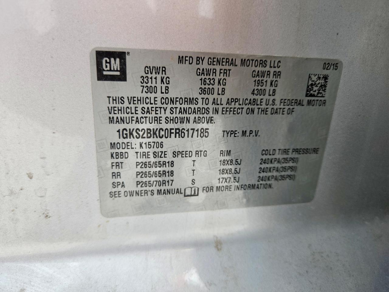 2015 GMC Yukon slt