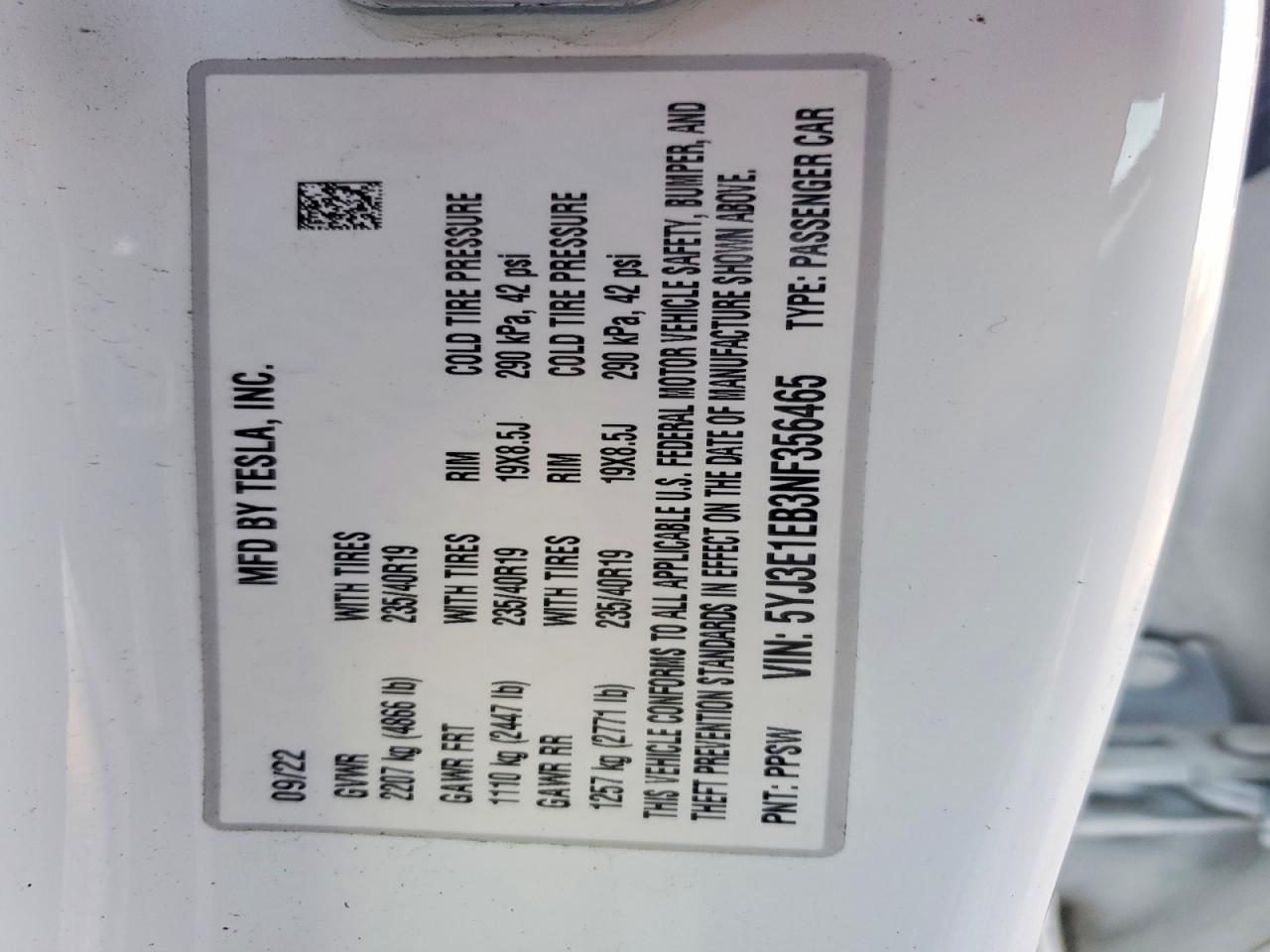 2022 Tesla Model 3