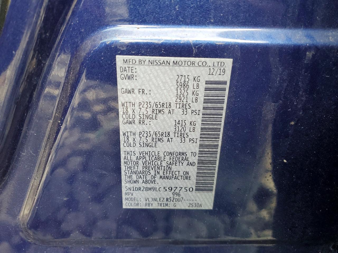 2020 Nissan Pathfinder sv