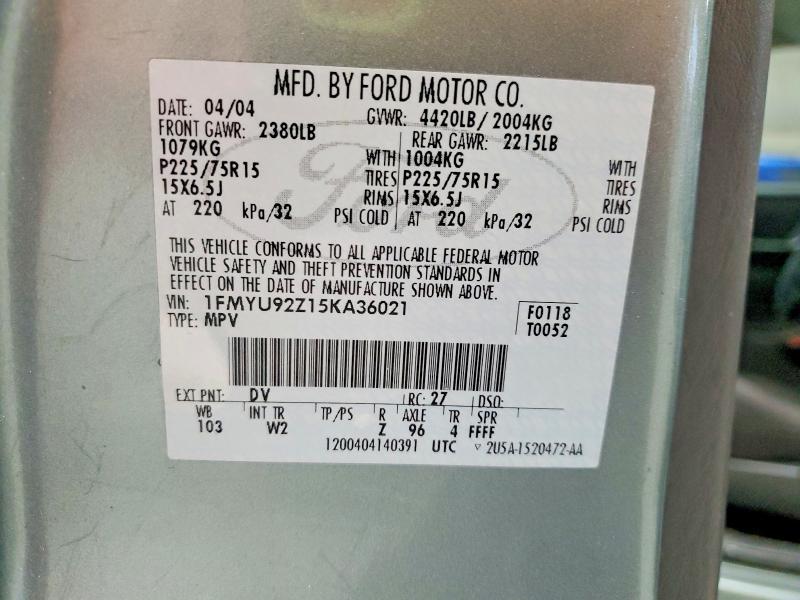 2005 Ford Escape xls