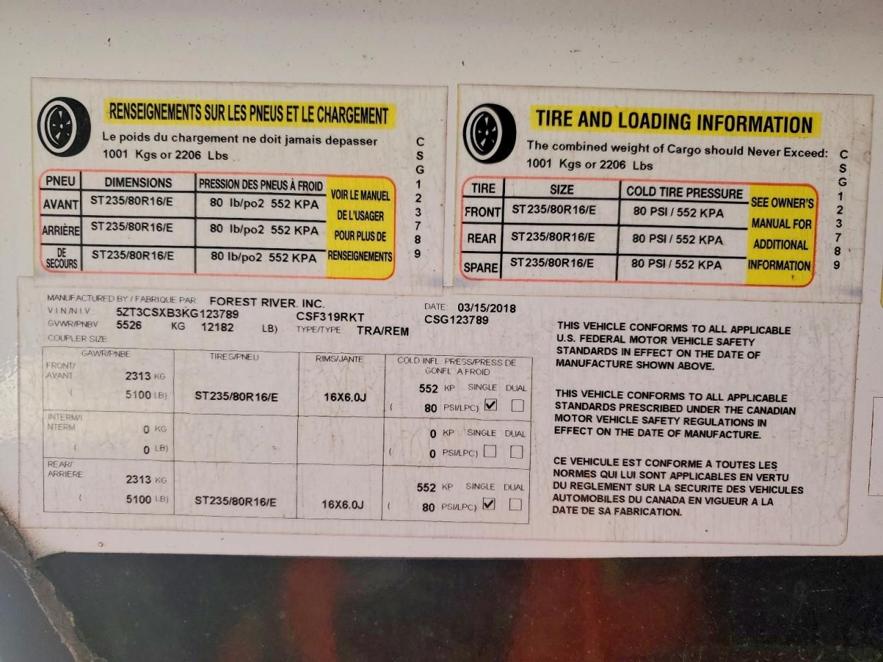 2019 Cruiser Rv 5THWHEEL