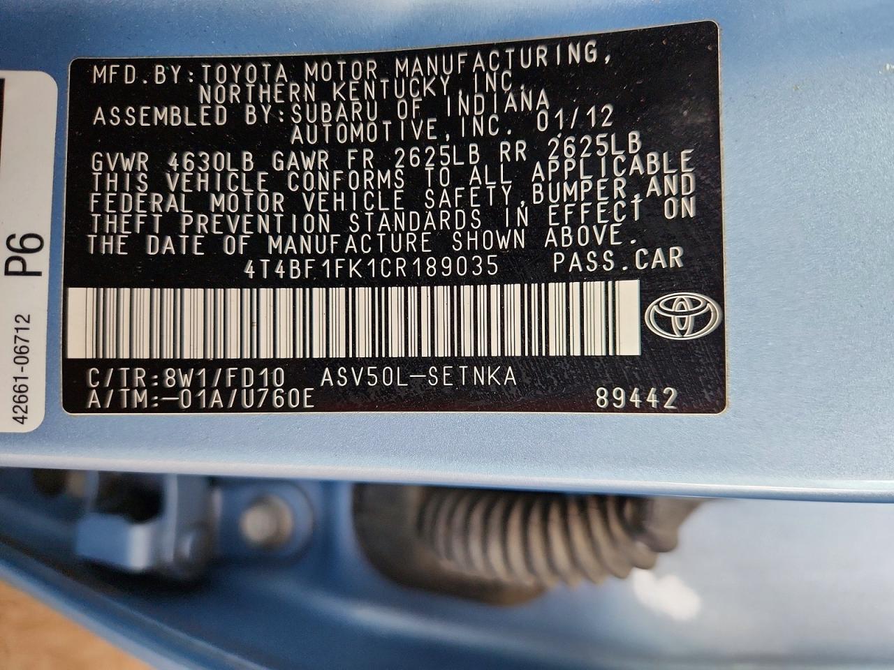 2012 Toyota Camry Base