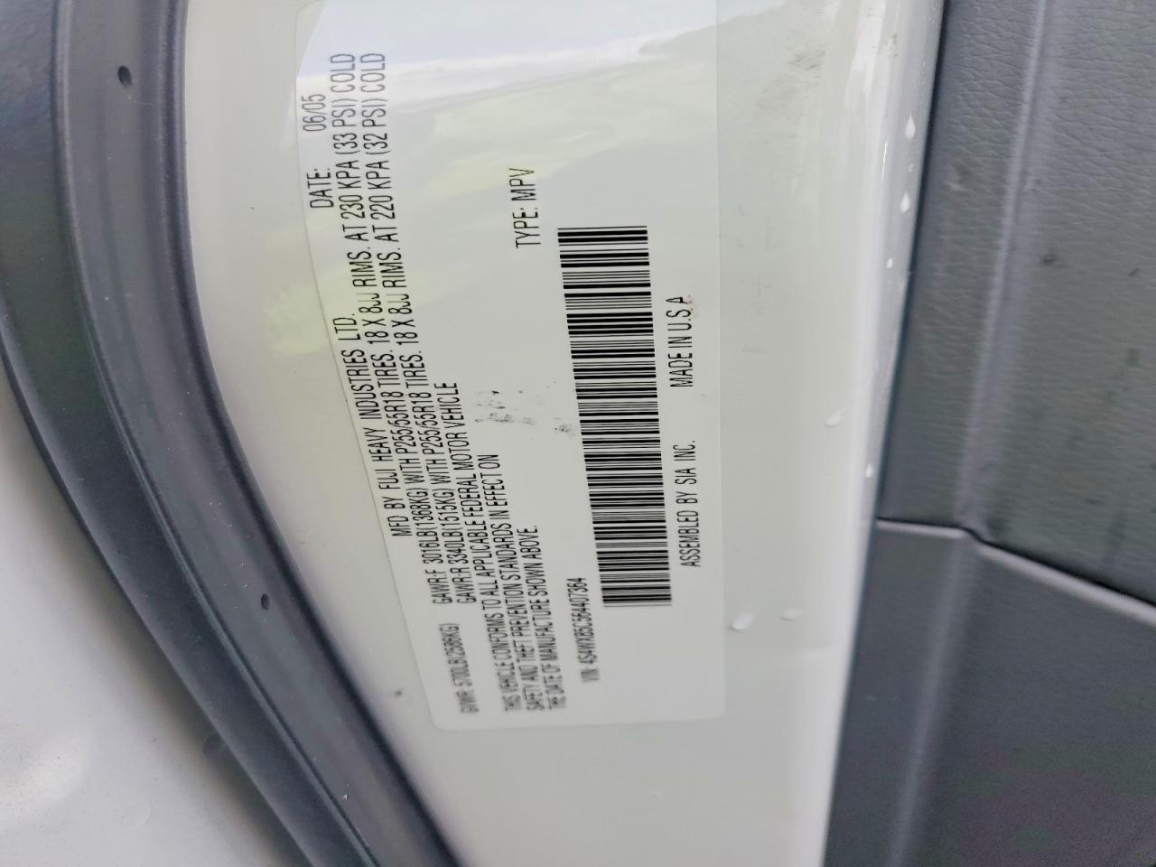 2006 Subaru B9 Tribeca 3.0 H6