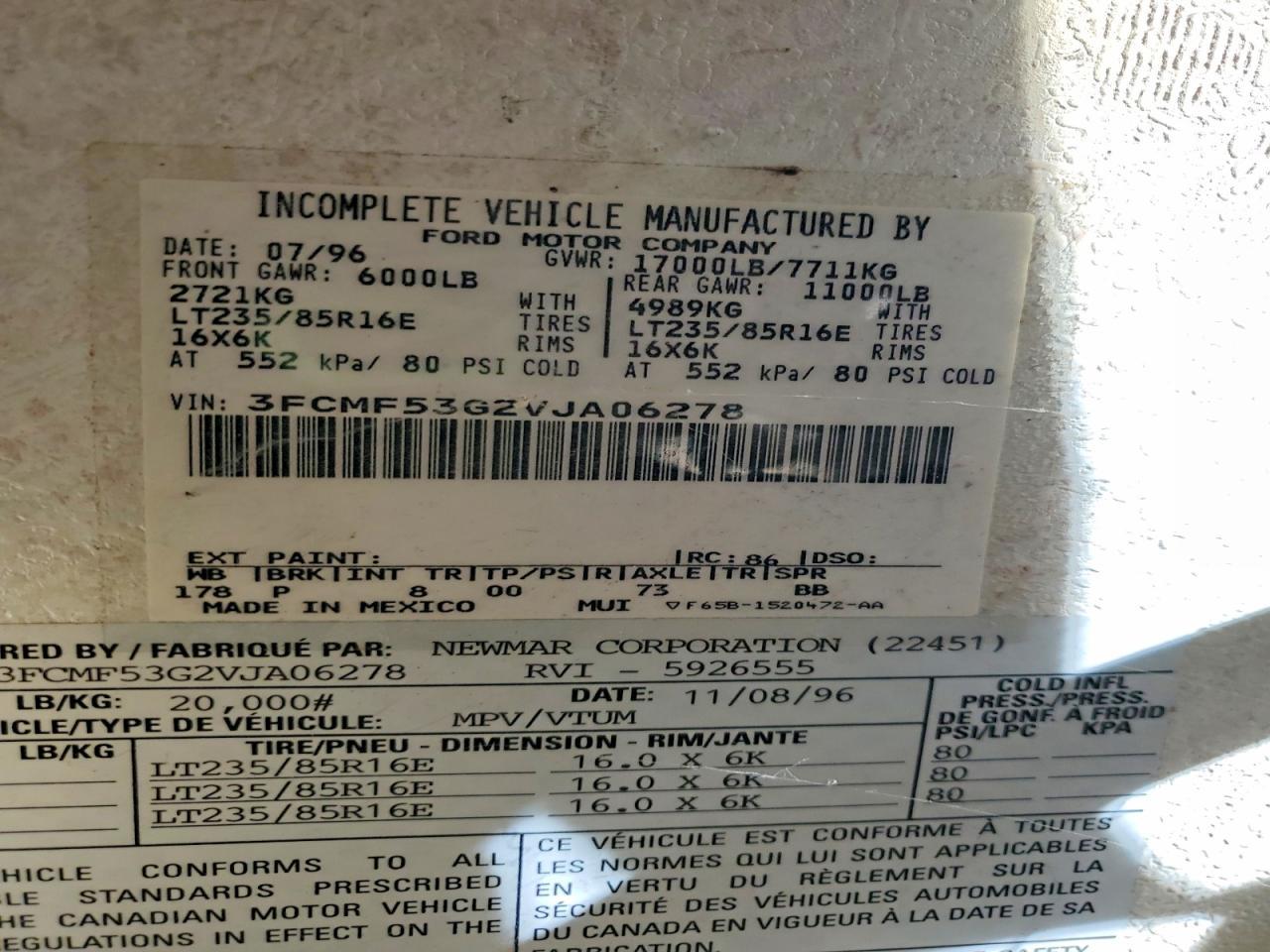 1997 Ford F530 Super Duty RV