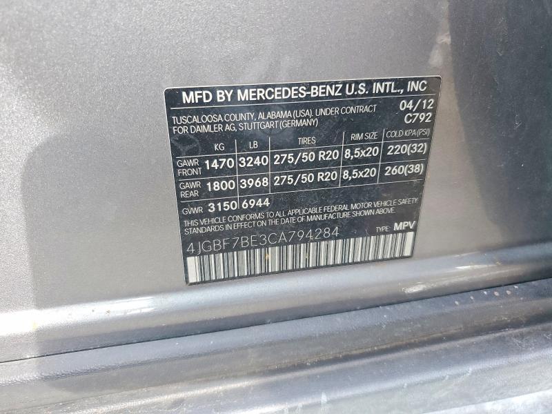 2012 Mercedes-Benz Gl 450 4matic