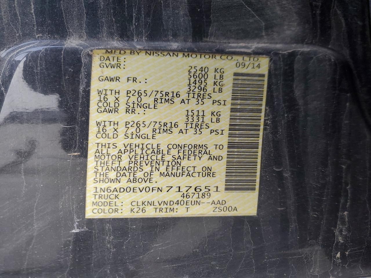 2015 Nissan Frontier s