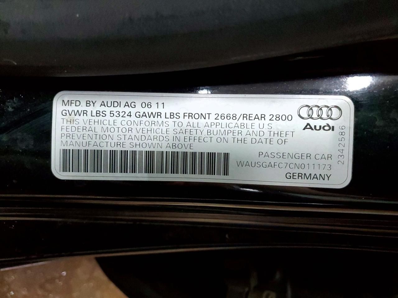 2012 Audi A7 Prestige