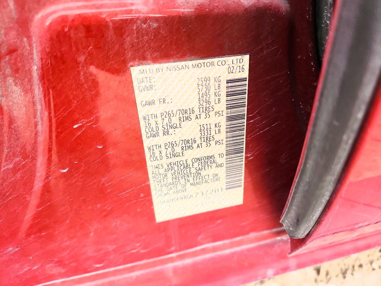 2016 Niss Frontier sv