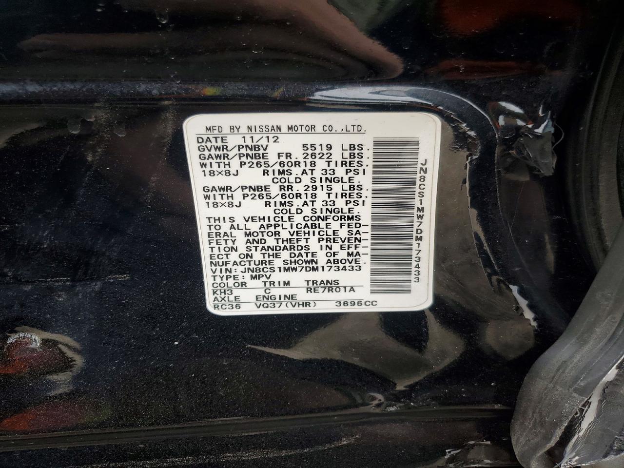 2013 Infiniti Fx37 Base