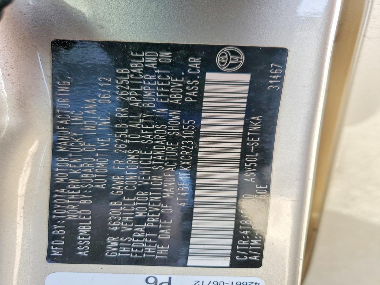 2012 Toyota Camry Base