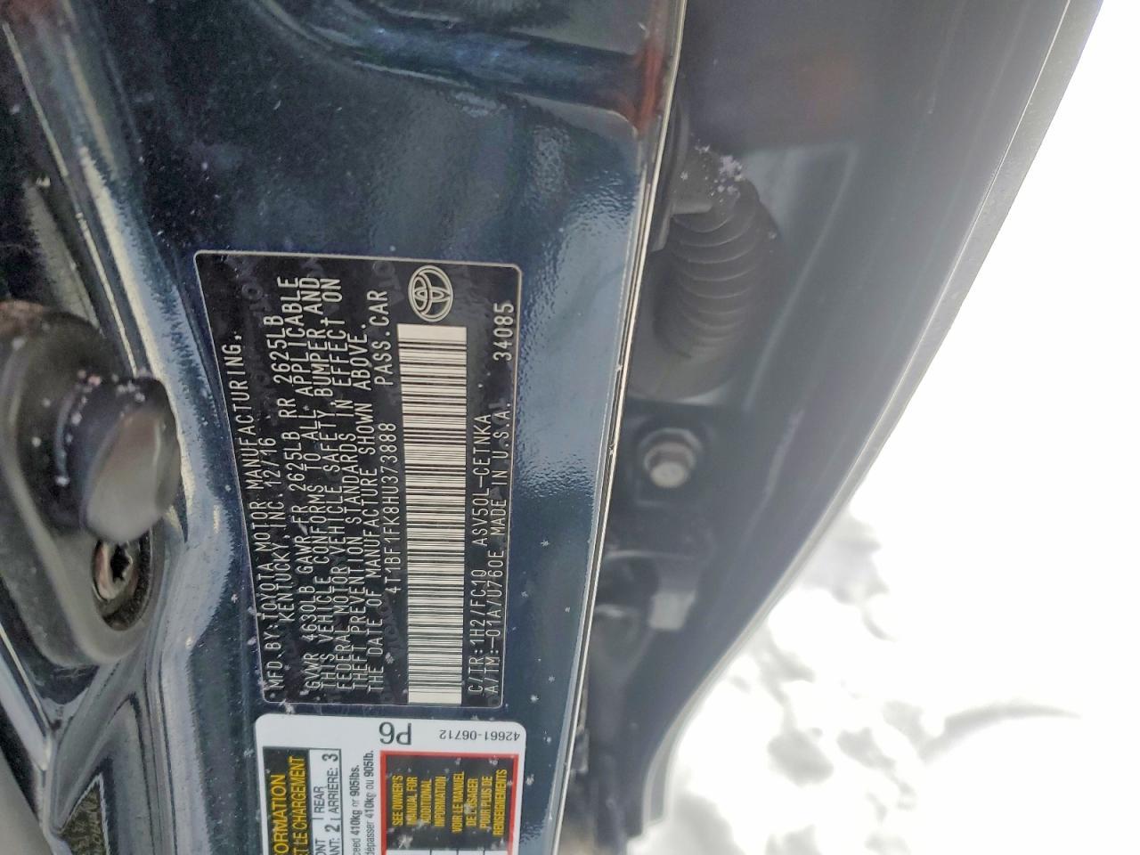 2017 Toyota Camry le