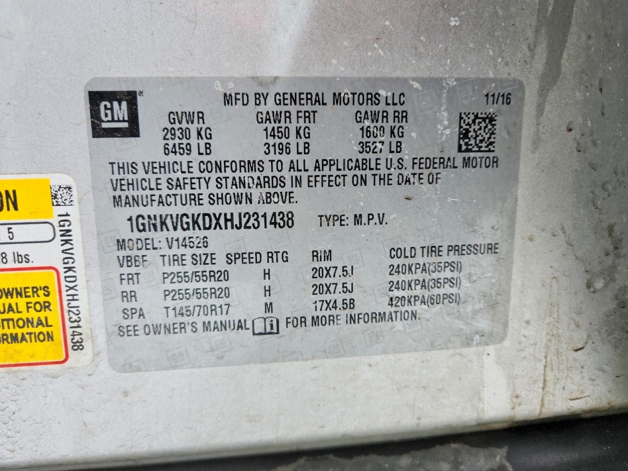 2017 Chevrolet Traverse lt