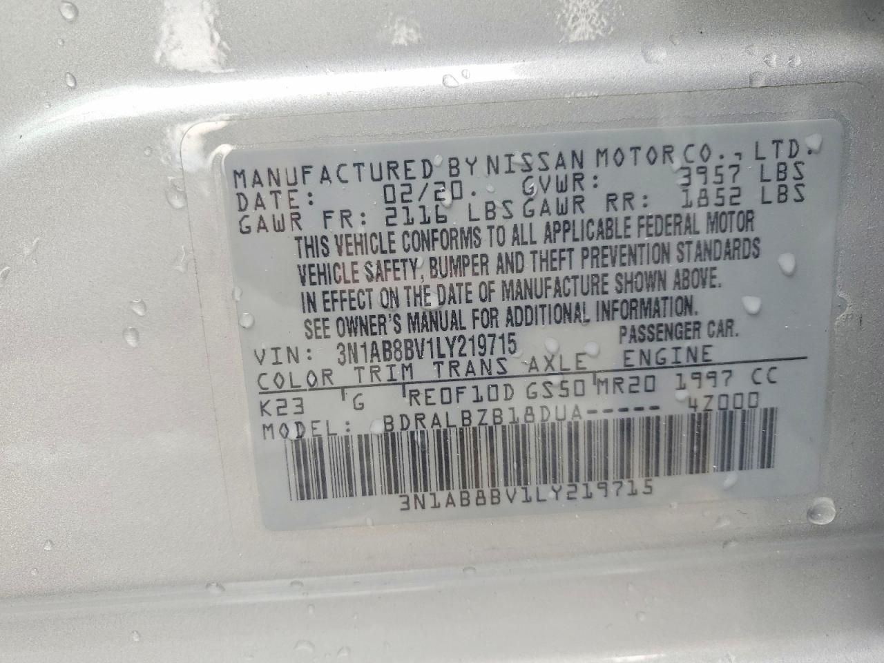 2020 Nissan Sentra s