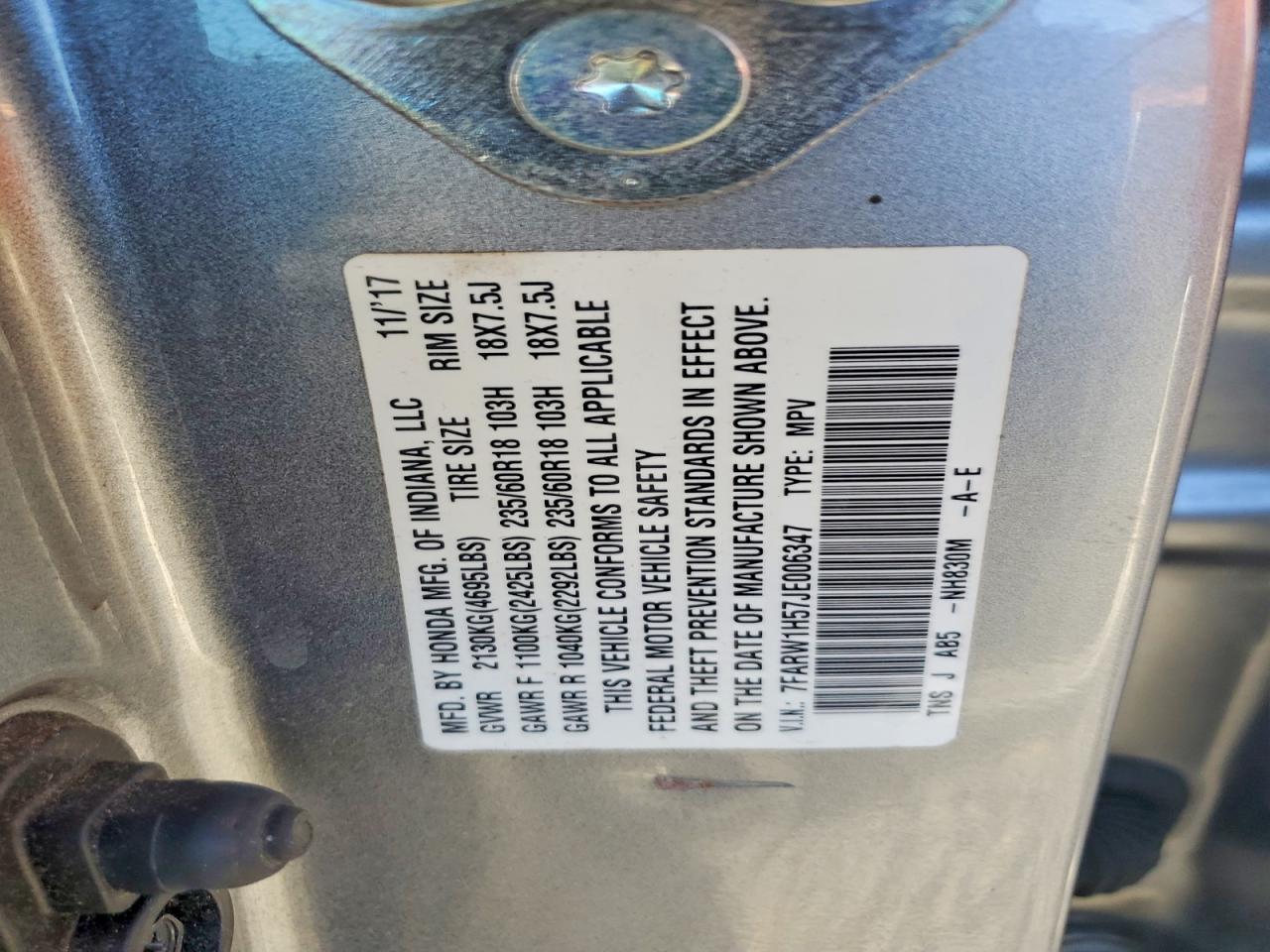 2018 Honda Cr-v ex
