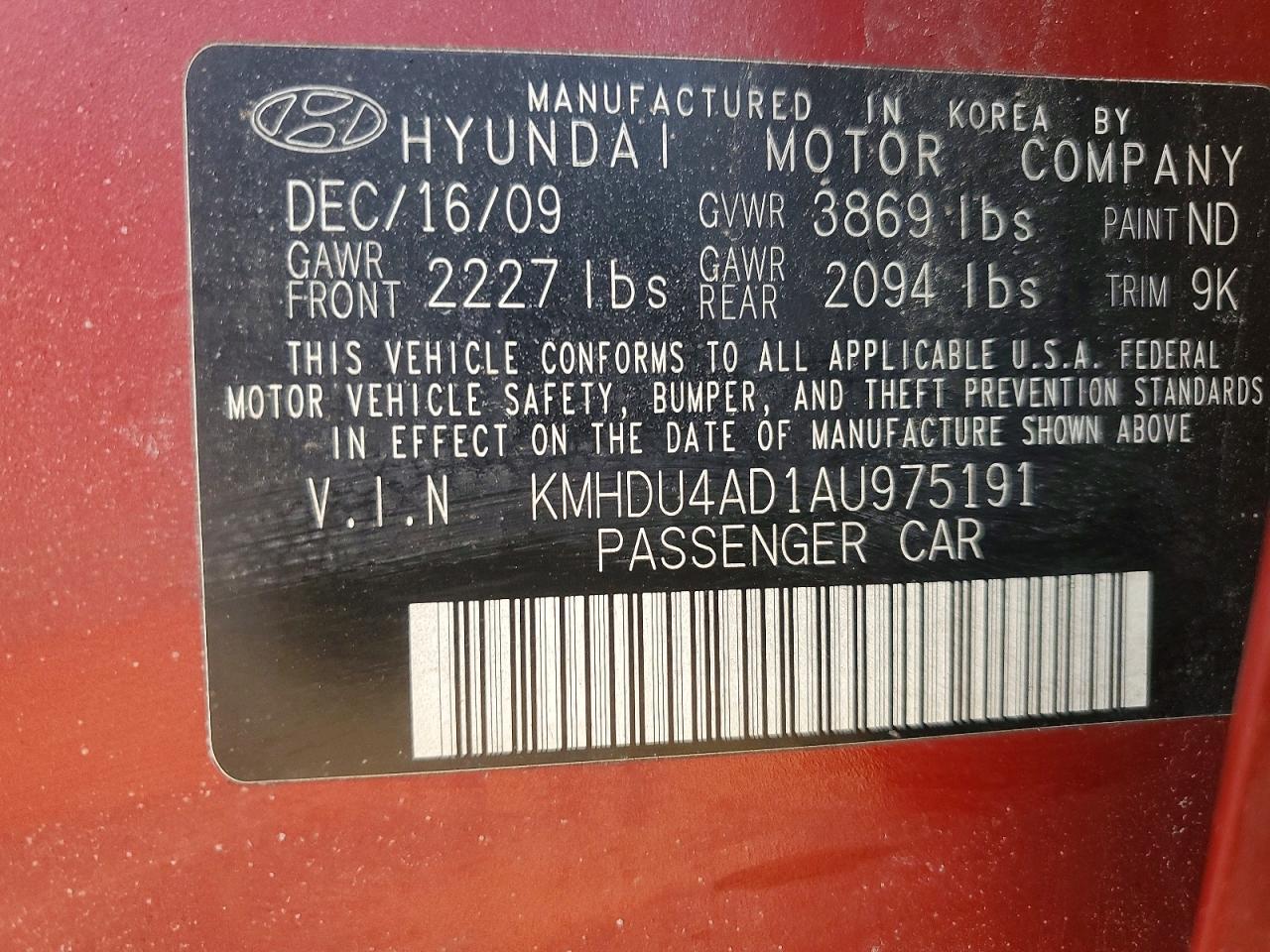 2010 Hyundai Elantra gls