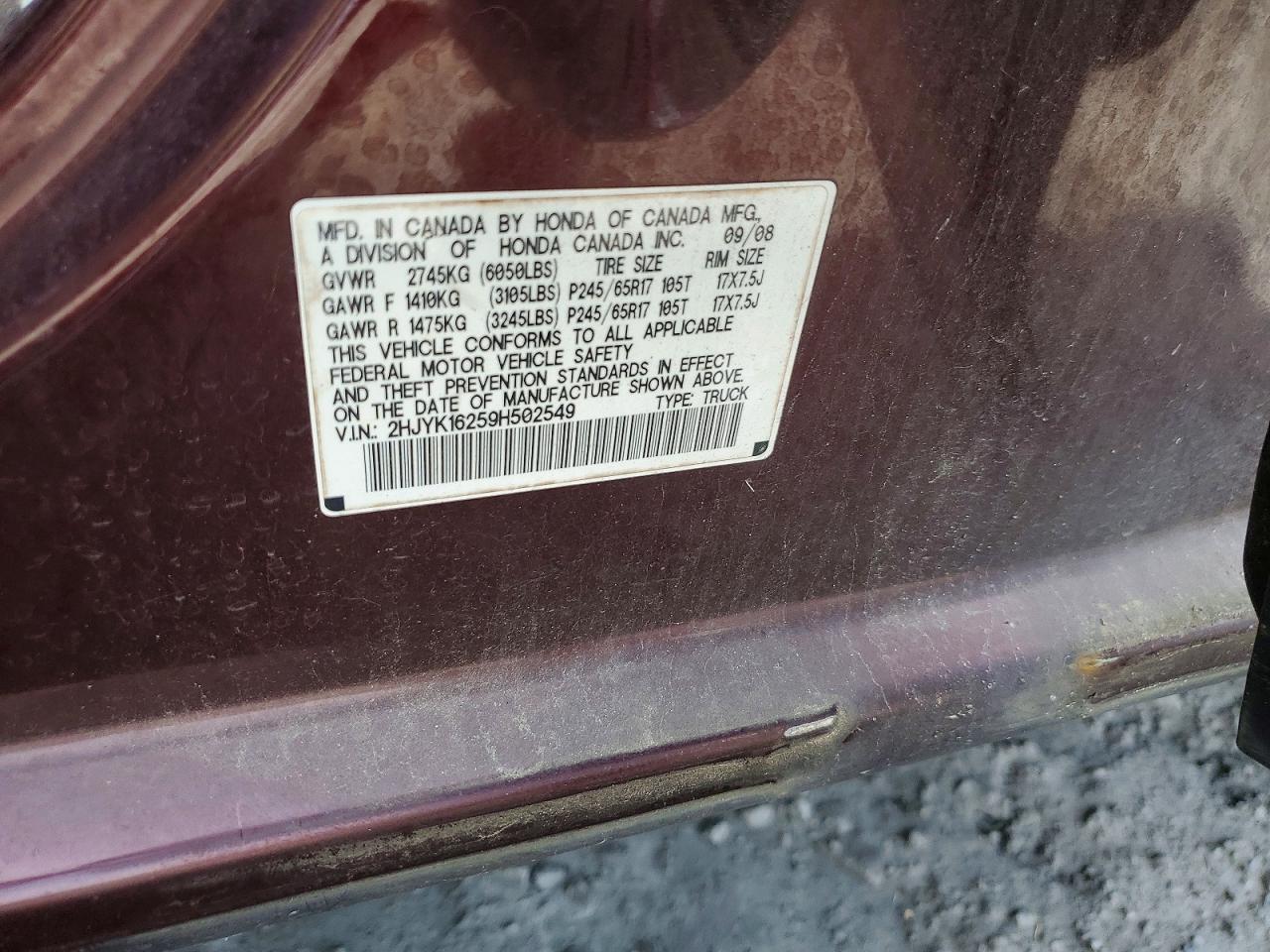 2009 Honda Ridgeline RT