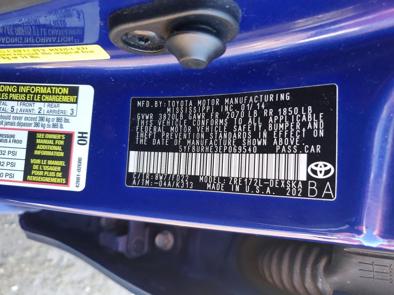 2014 Toyota Corolla l
