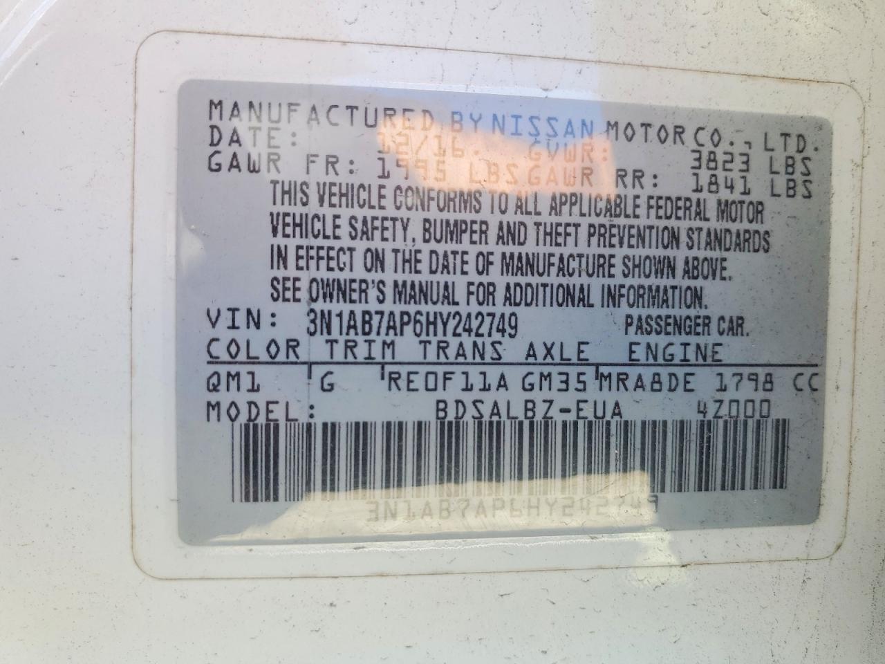 2017 Nissan Sentra s