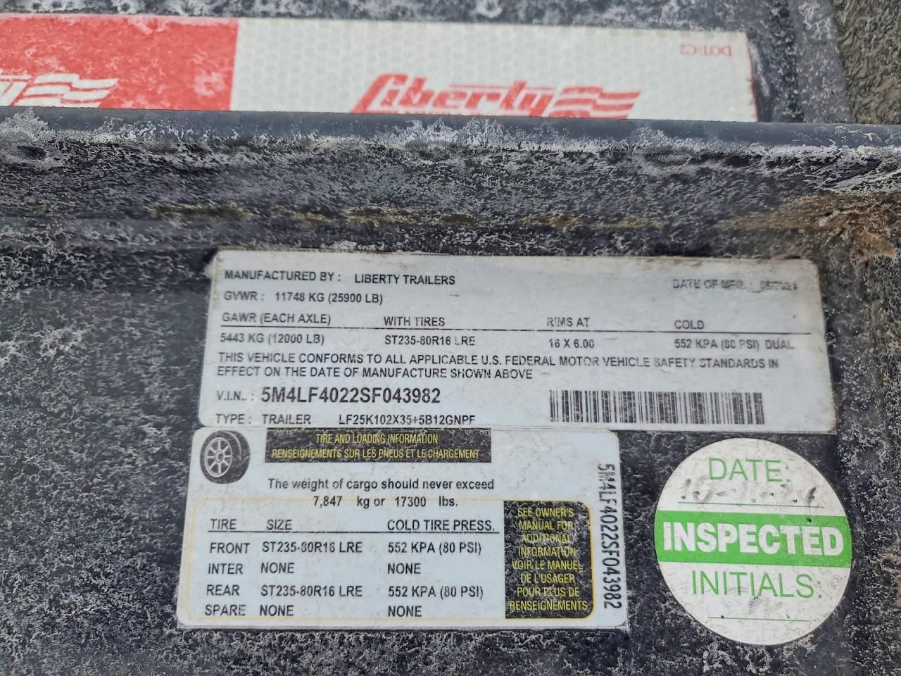 2025 Liberty Equipment Trailer