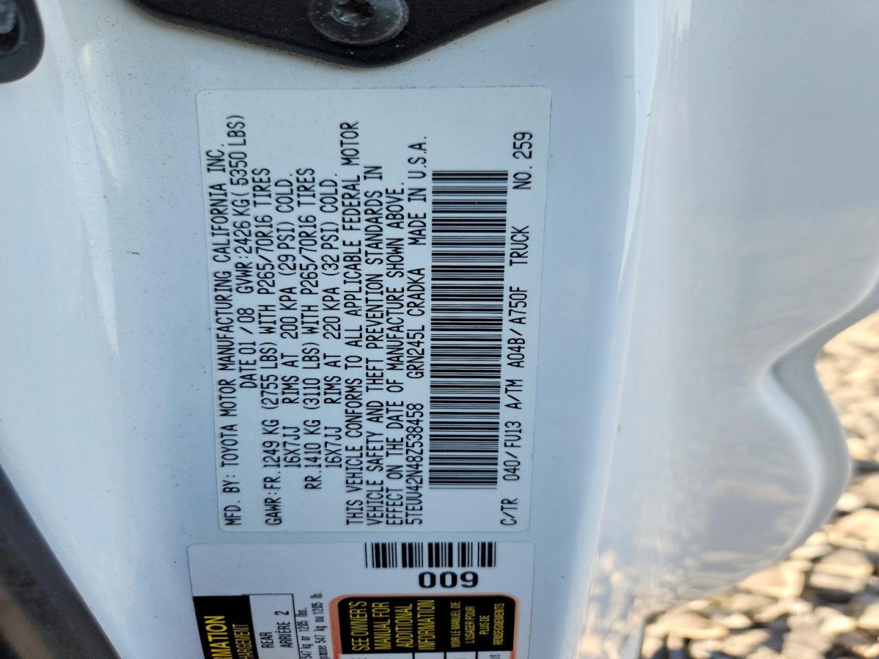 2008 Toyota Tacoma Access Cab