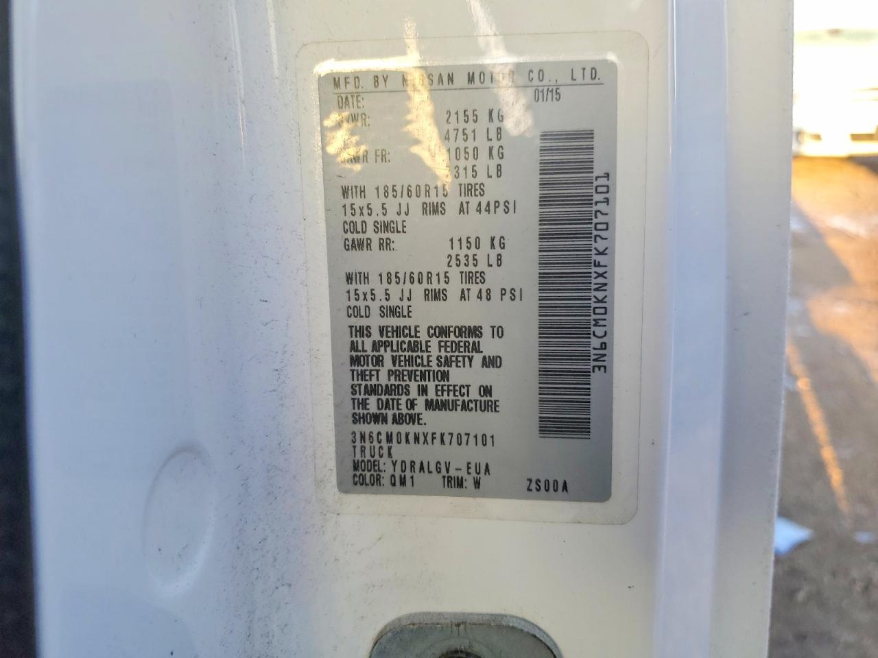 2015 Nissan NV200 2.5S