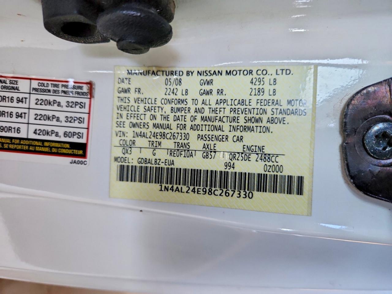 2008 Nissan Altima 2.5s