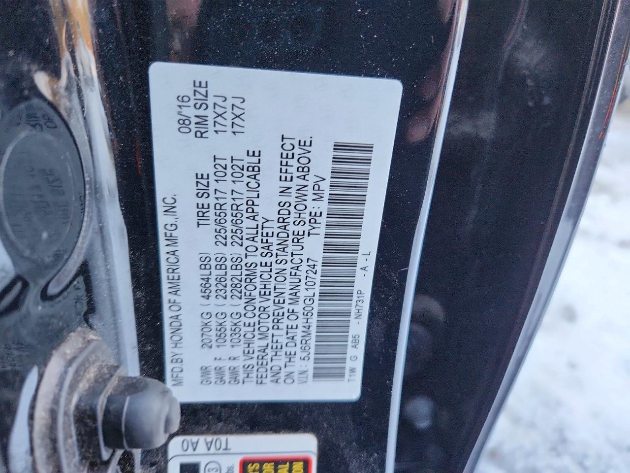 2016 Honda Cr-v ex