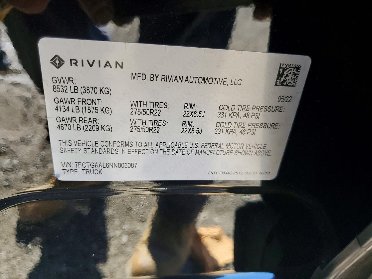 2022 Rivian R1T Launch Edition