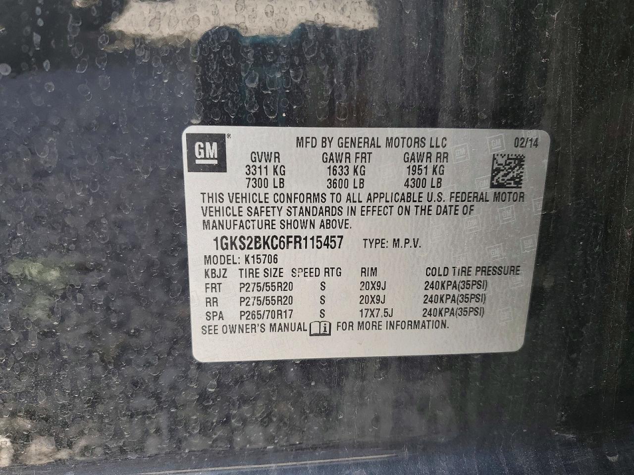 2015 GMC Yukon slt