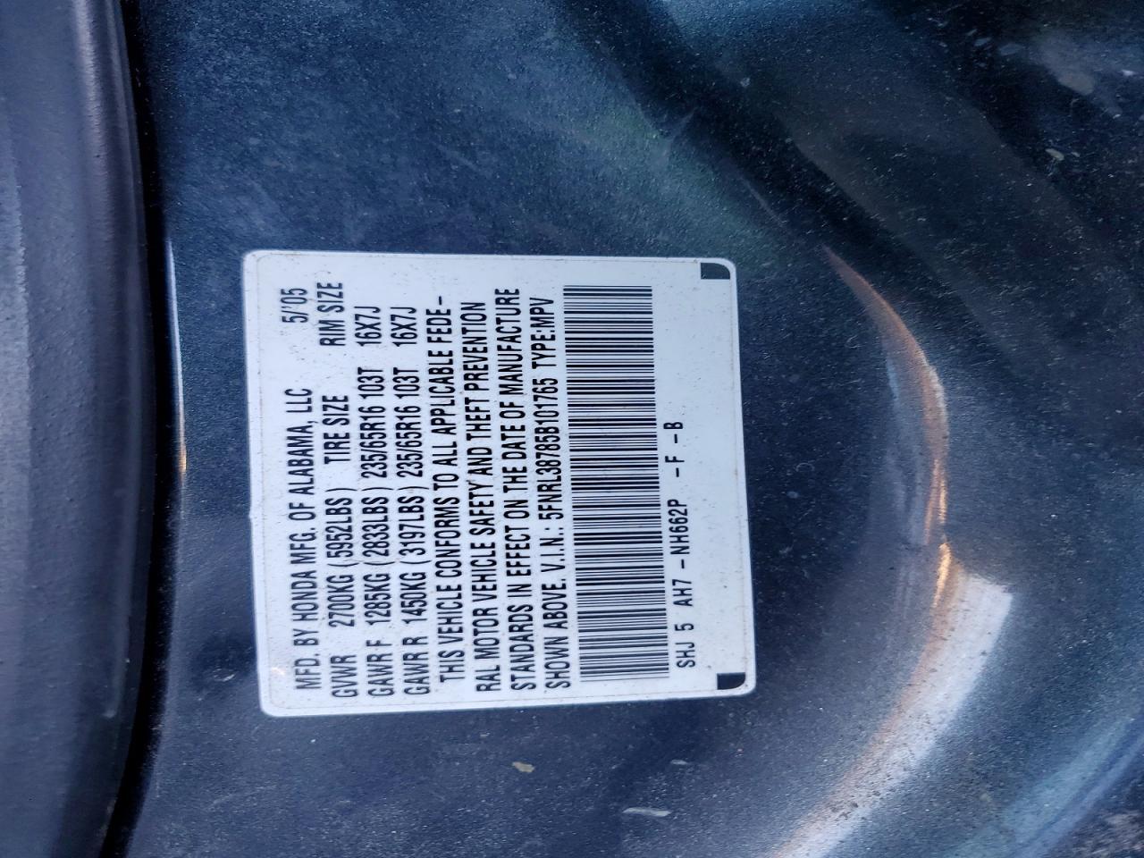 2005 Honda Odyssey exl