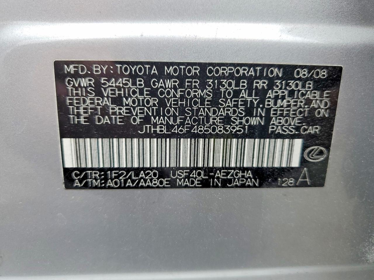 2008 Lexus Ls 460 Base